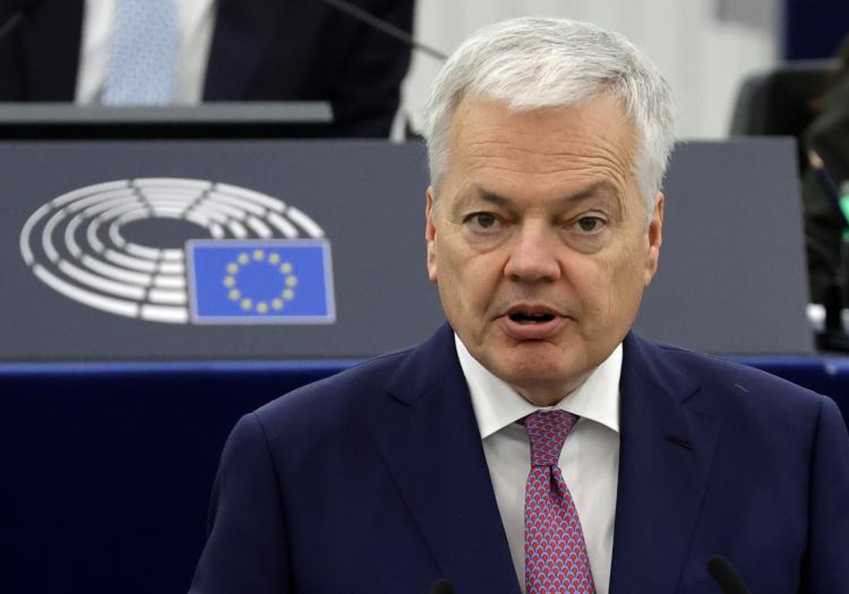 El comisario de Justicia , Didier Reynders, durante una sesión del Parlamento Europeo