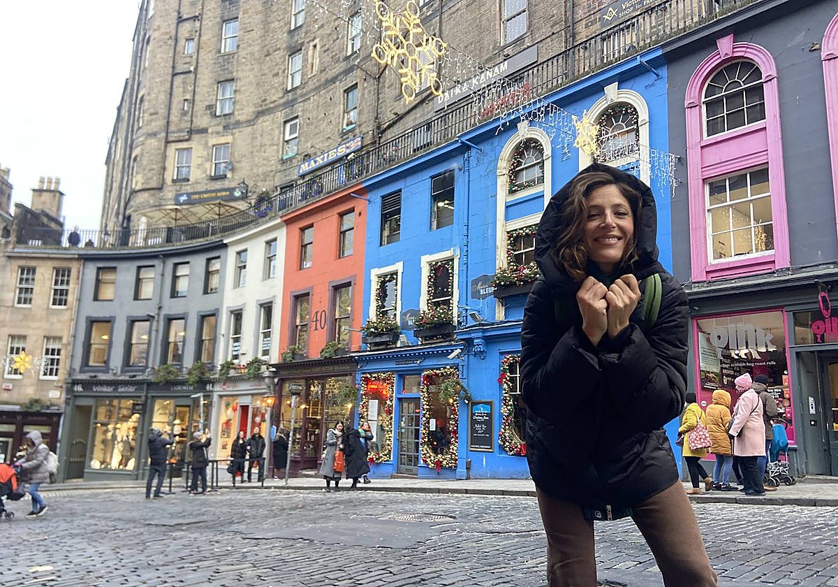 Imagen de la reportera Nerea Camps en su viaje a Edimburgo