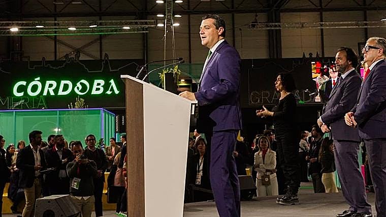 El aldalde, José María Bellido, durante su intervención en Fitur