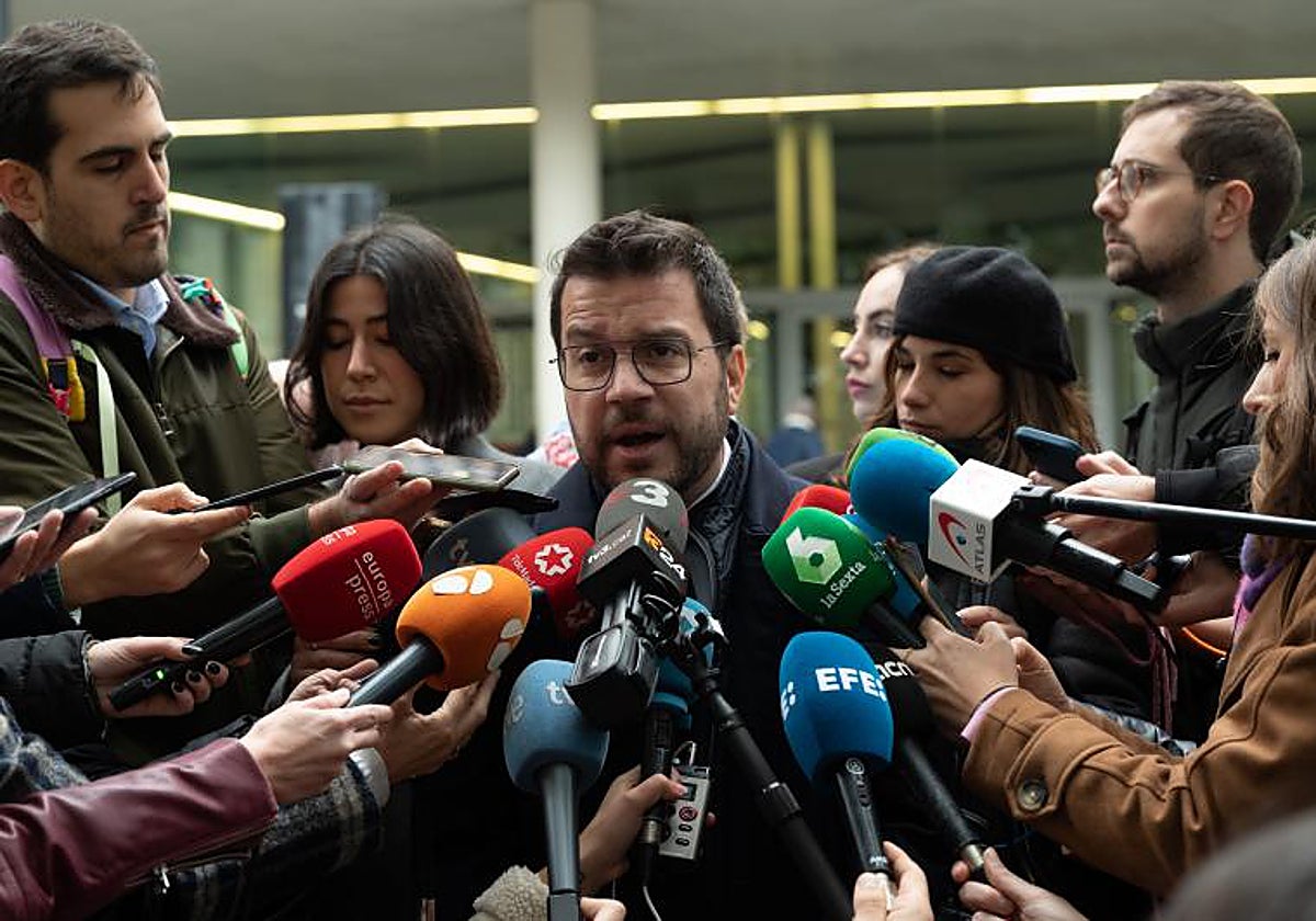 Pere Aragonès, tras declarar ante el juzgado por el espionaje con Pegasus, el pasado diciembre