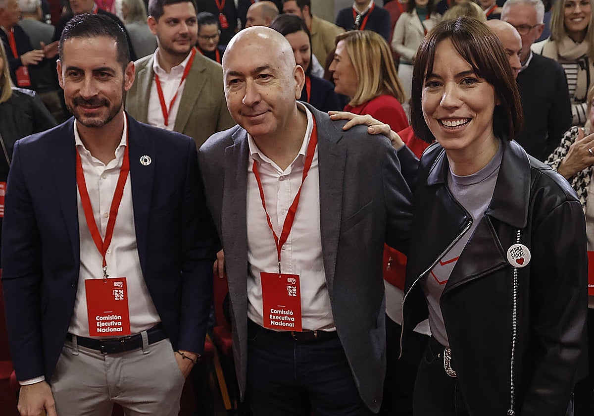 Imagen de Carlos Fernández Bielsa, Alejandro Soler y Diana Morant, este sábado, en el Comité Ejecutivo Nacional del PSPV-PSOE