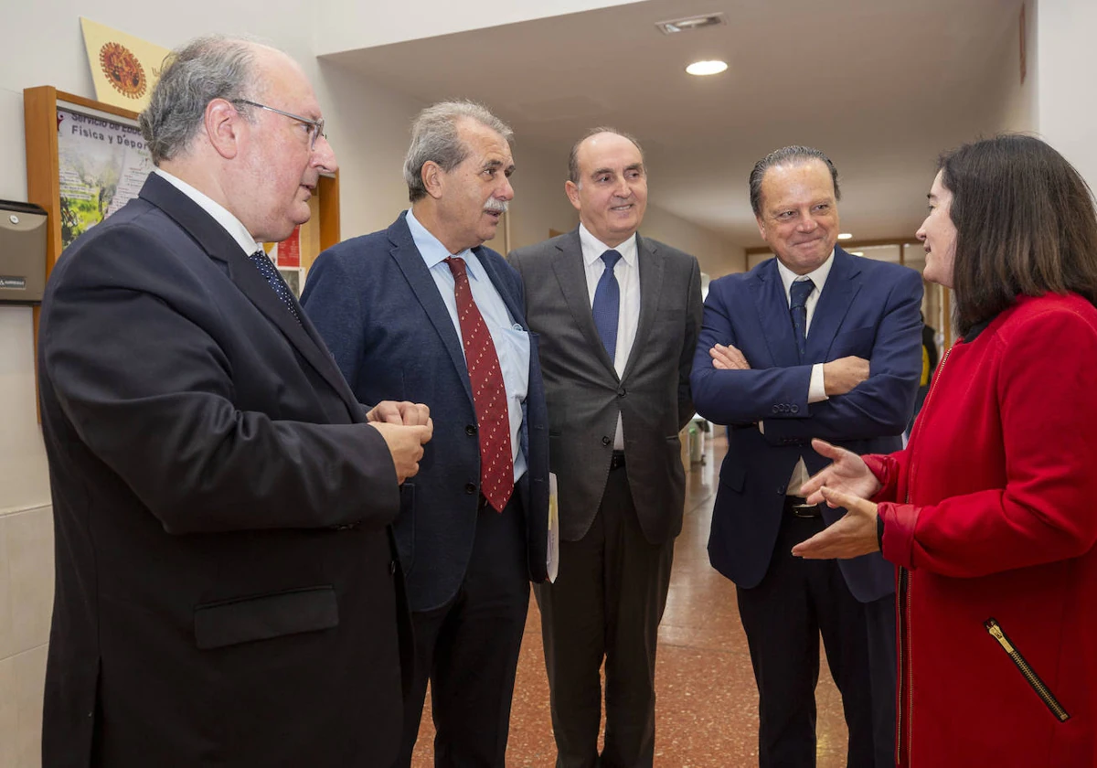 Cabero, Sánchez de Vega, Quintana y Amilivia, durante un encuentro celebrado en la capital abulense