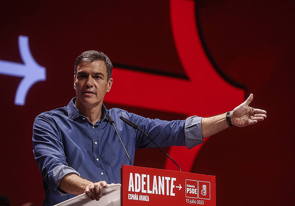 Imagen de Pedro Sánchez tomada durante un acto del PSOE en Valencia