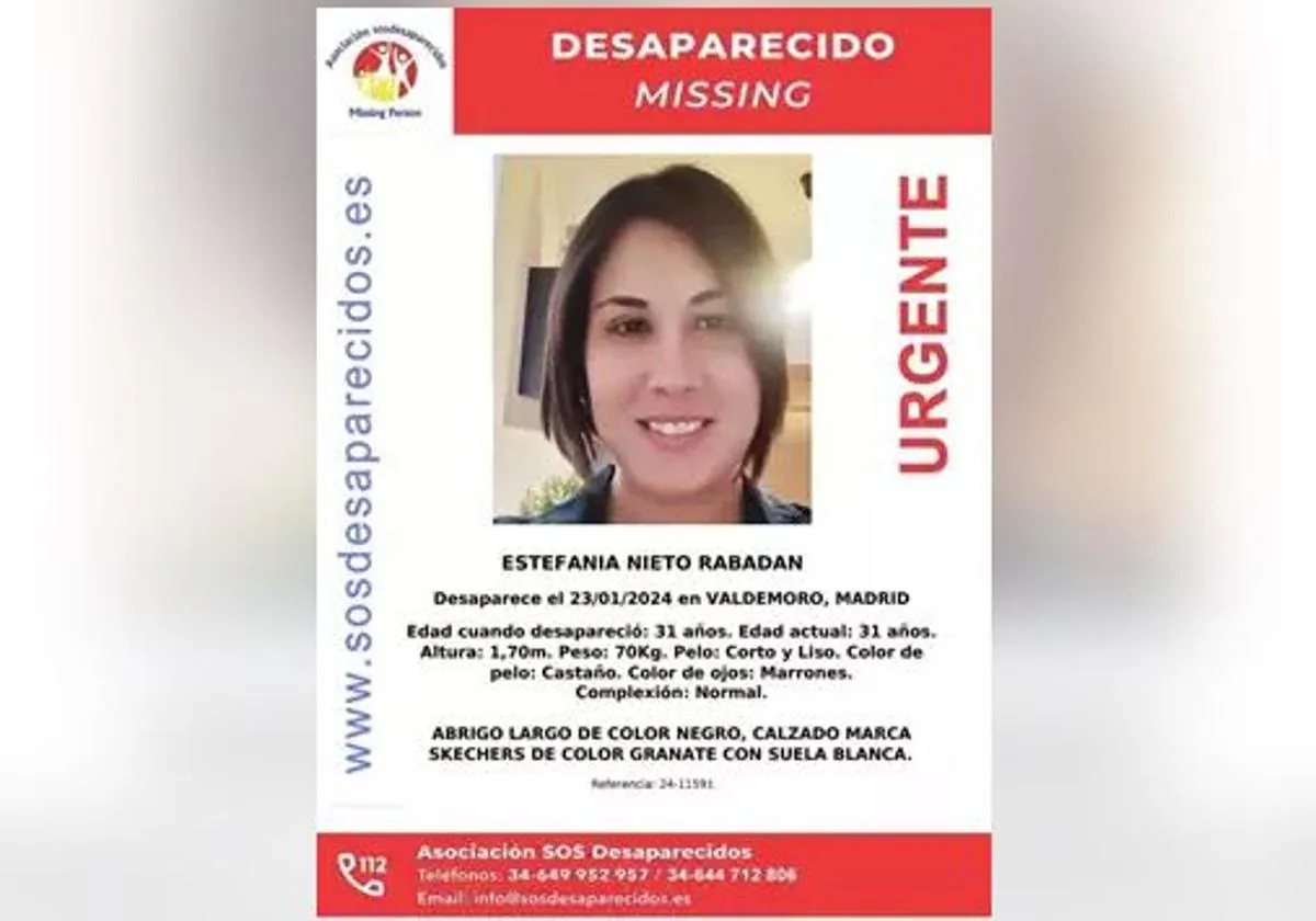 Cartel de búsqueda de la mujer a la que se le perdió el rastro