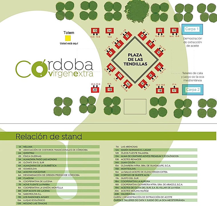 Plano del Festival del Aceite Córdoba Virgen Extra