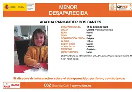 Buscan a Agatha, una niña de 6 años desaparecida en Cullera hace dos semanas