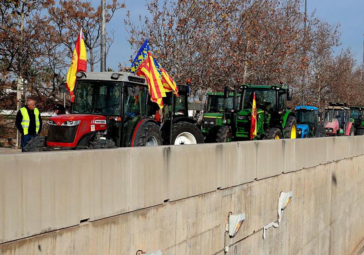 Imagen de archivo de la protesta de los tractores en Valencia