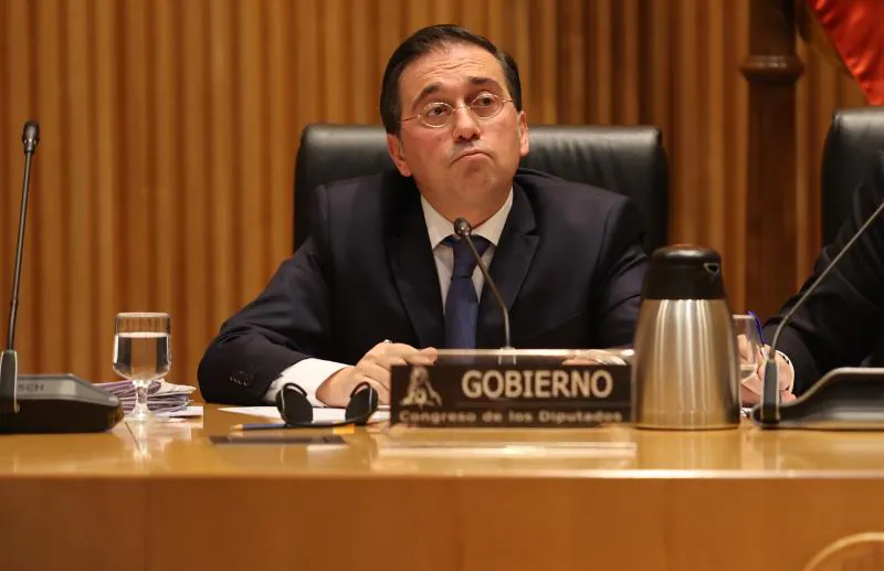 El ministro de Exteriores, José Manuel Albares, durante una comparecencia en el Congreso