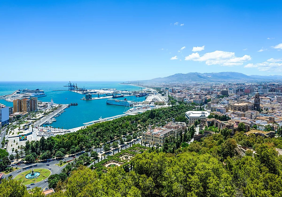 Panorámica de Málaga capital desde el Monte Gibralfaro