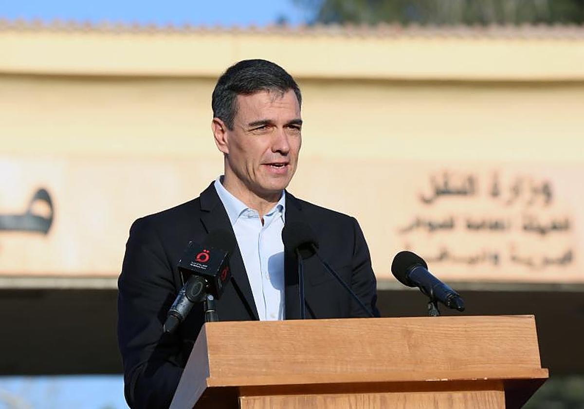 El presidente del Gobierno, Pedro Sánchez, durante su último viaje a la Franja de Gaza y Egipto