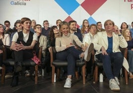 Yolanda Díaz dice que el cambio en la Xunta solo será posible «si entra» Sumar en el Parlamento de Galicia