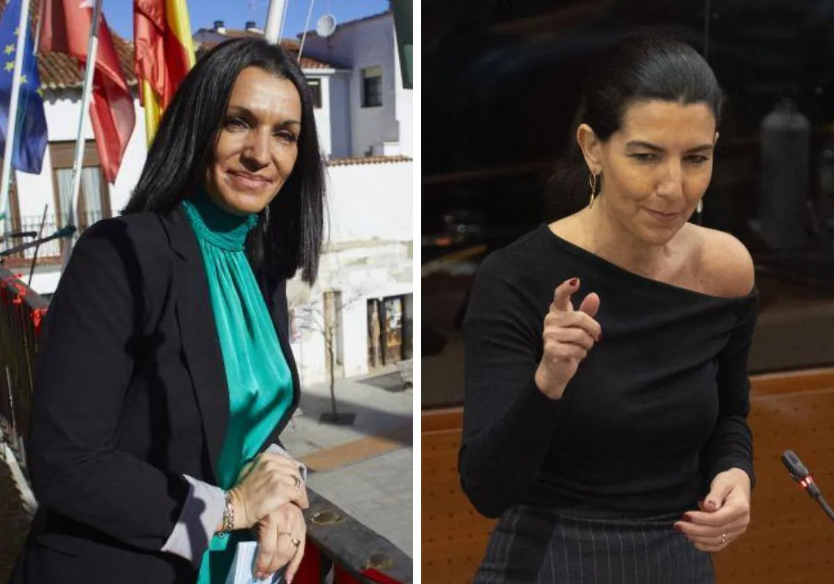 La diputada del PP Mercedes Zarzalejo y la portavoz de Vox, Rocío Monasterio