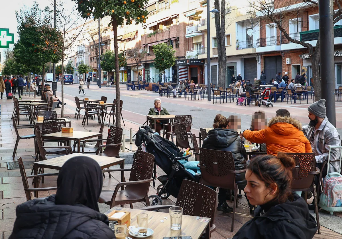 Varias terrazas de Getafe, este viernes por la tarde