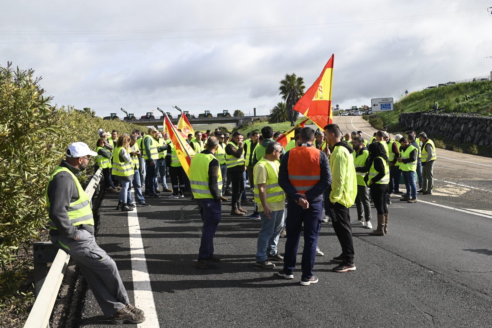 Fotos: el corte de la autovía A-4 por los agricultores en La Carlota