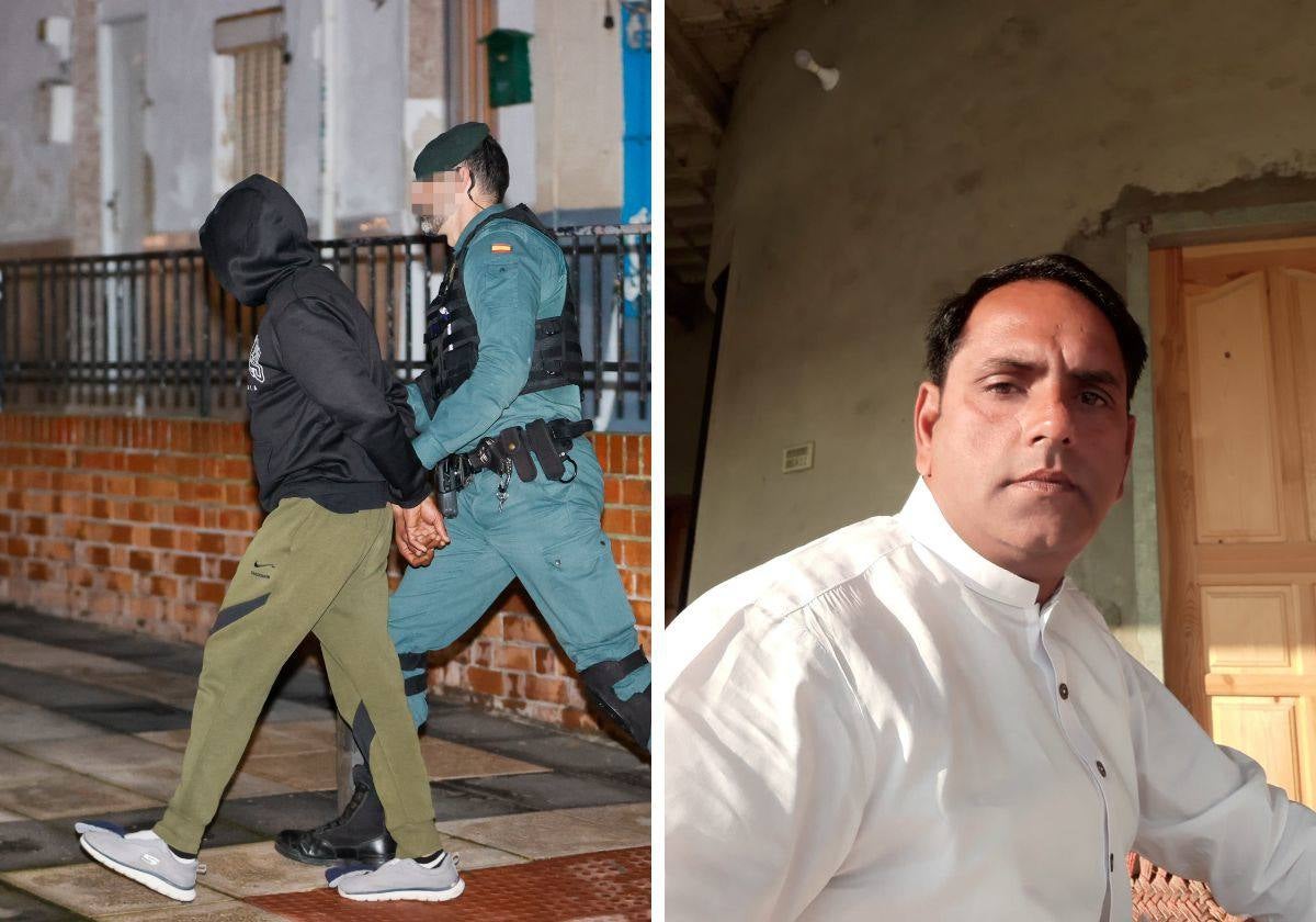 Dilawar en una foto de su archivo persoal. A la izquierda, detenido, el 22 de enero en Arganda