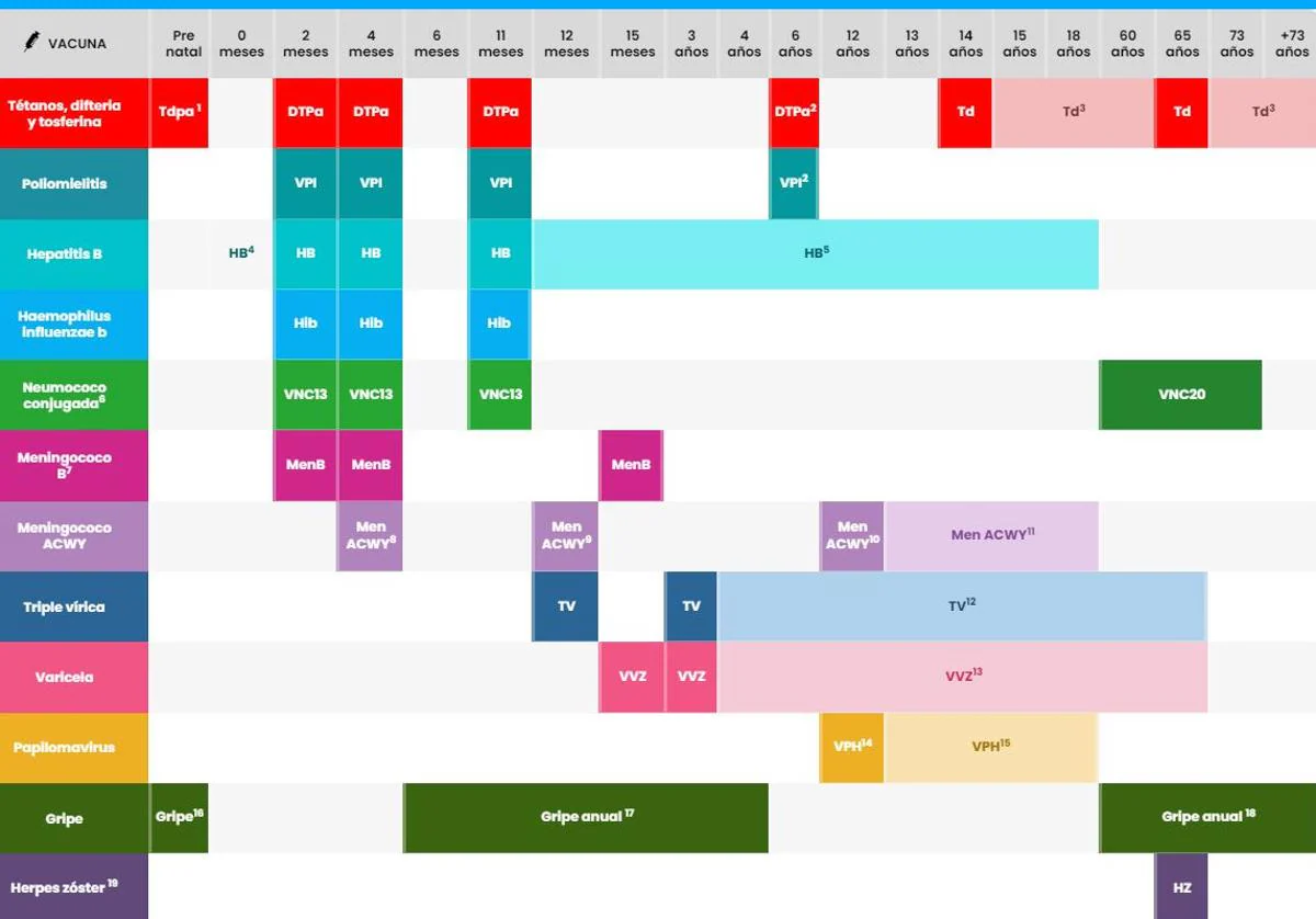 Calendario vacunación Andalucía 2024 estas son las nuevas vacunas y