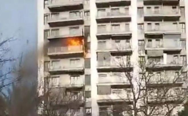 Primeros momentos del incendio en Valencia