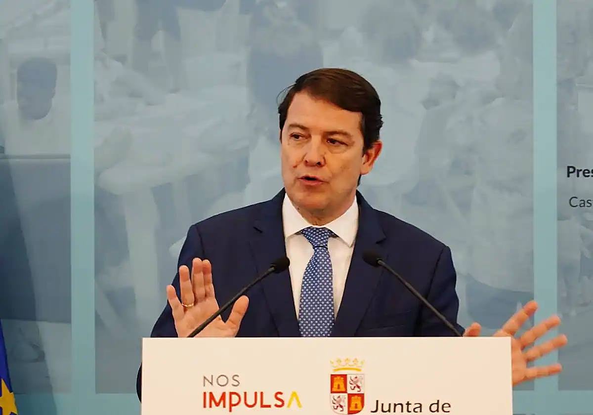 Mañueco, durante la presentación de los Presupuestos de Castilla y León