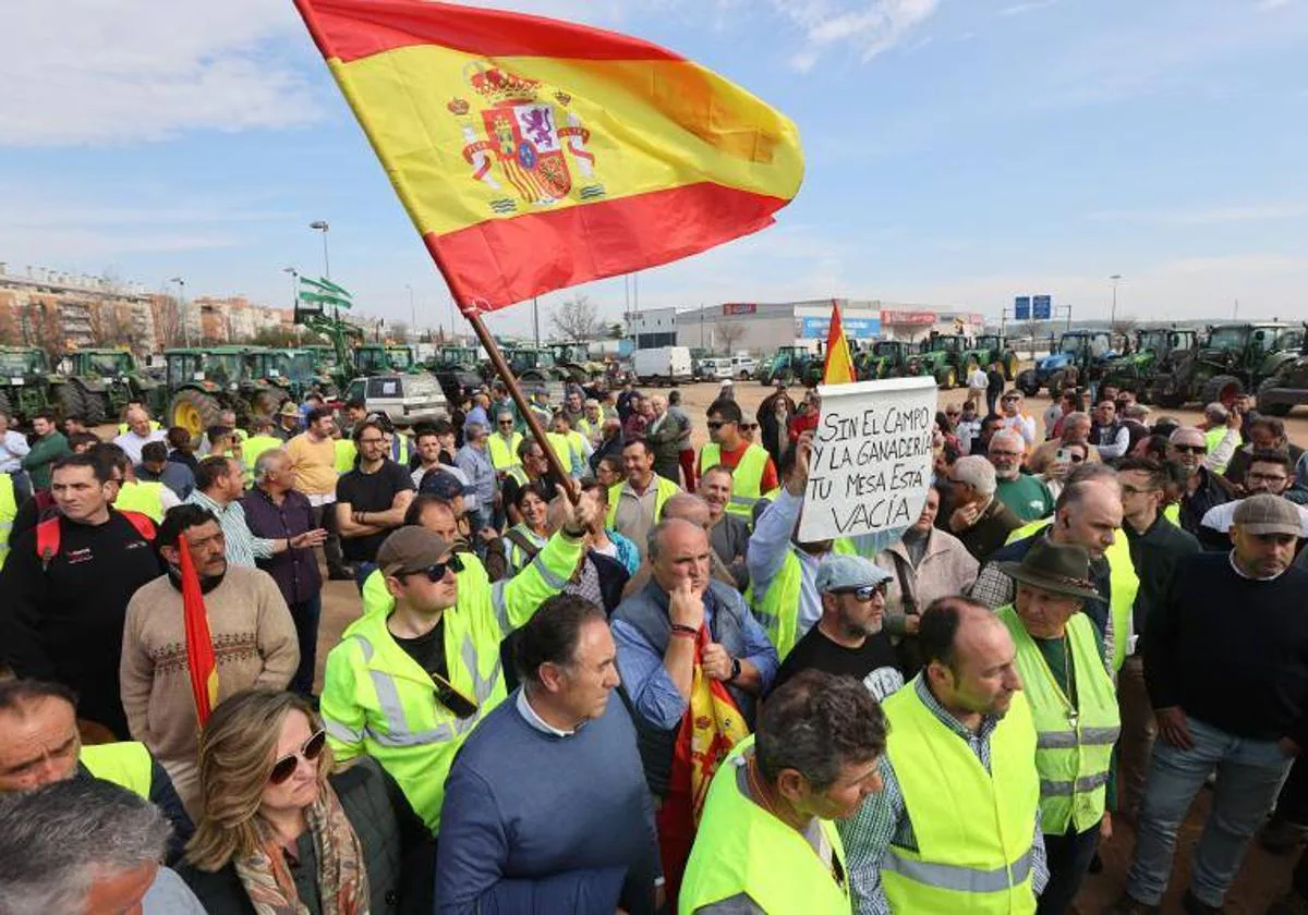 Protesta de los agricultores en Córdoba el pasado martes