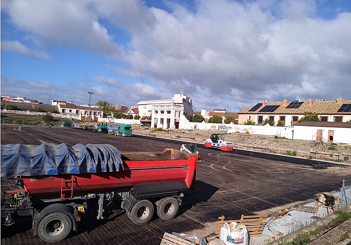 Estado, ayer, de las obras de San Eulogio, con el inicio de la colocación de la capa asfáltica