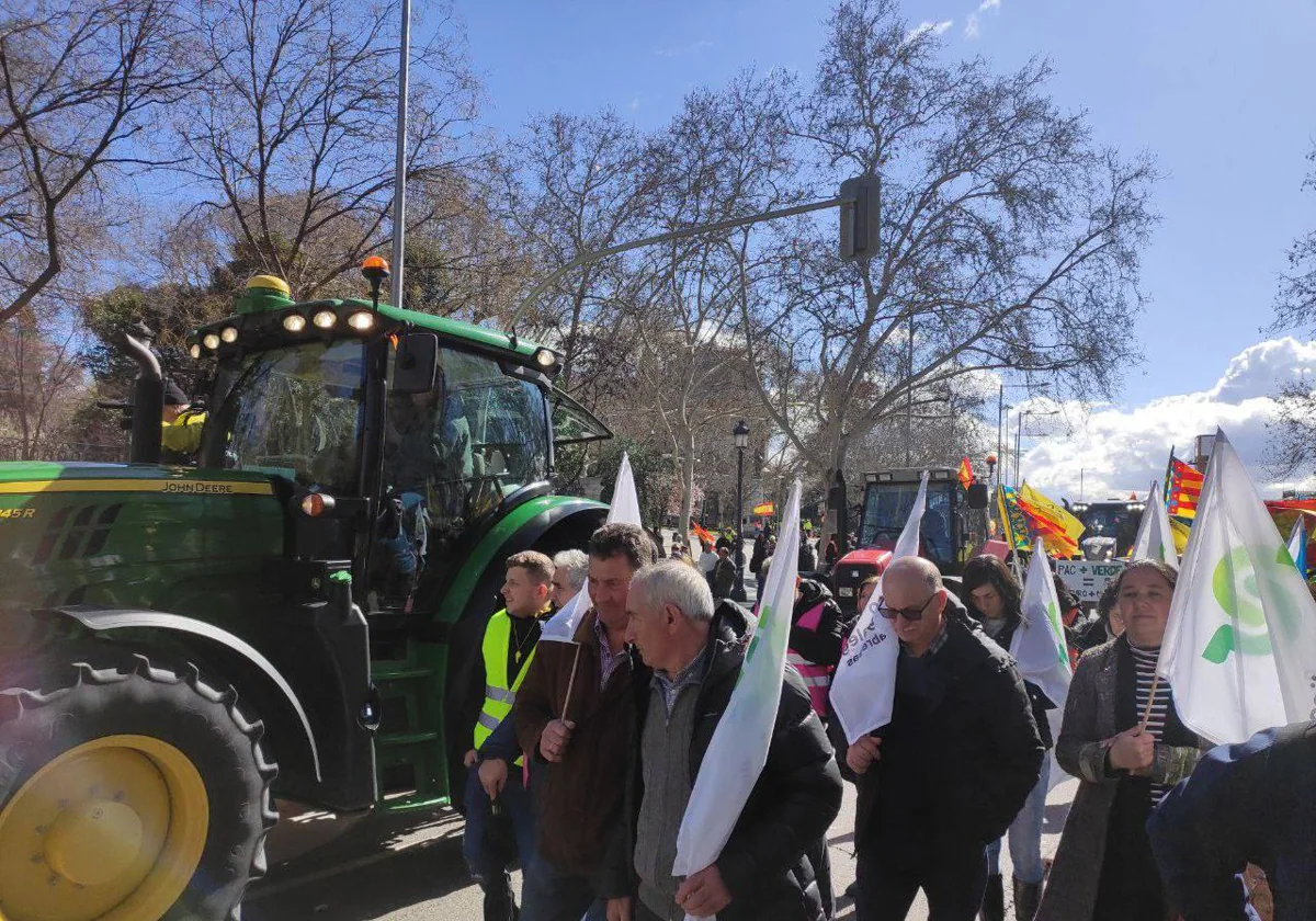 Manifestantes gallegos en la moviilzación del lunes en Madrid