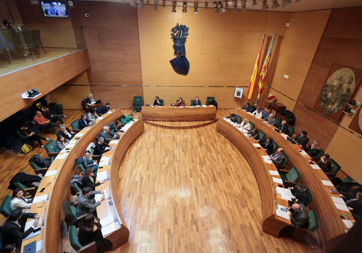 Imagen del pleno del Ayuntamiento de Valencia celebrado este martes en la sede de la Diputación provincial
