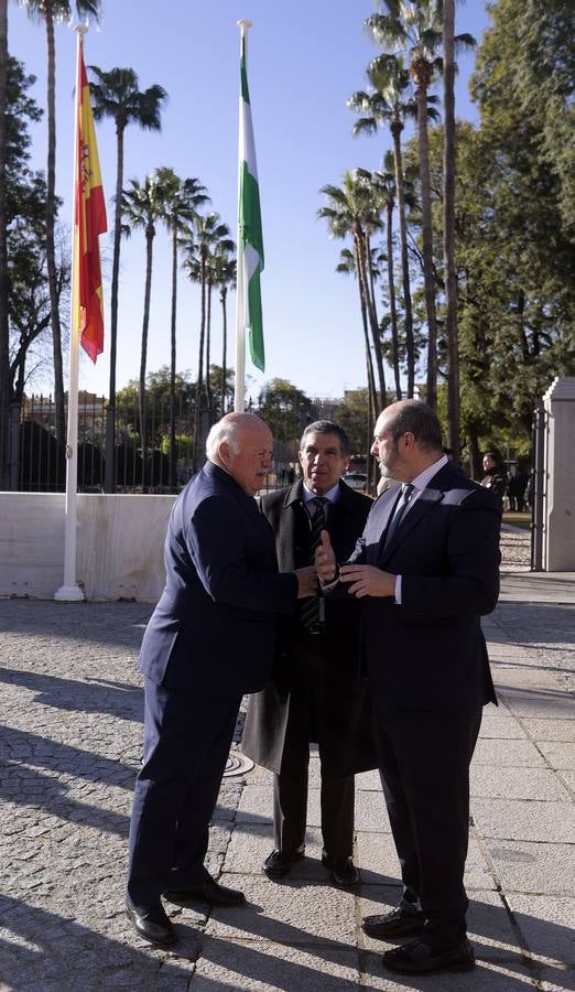 Izado de la bandera en el Parlamento de Andalucía