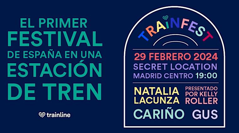 Cartel del Trainfest, con actuaciones de Natalia Lacunza, Ginebras y Gus