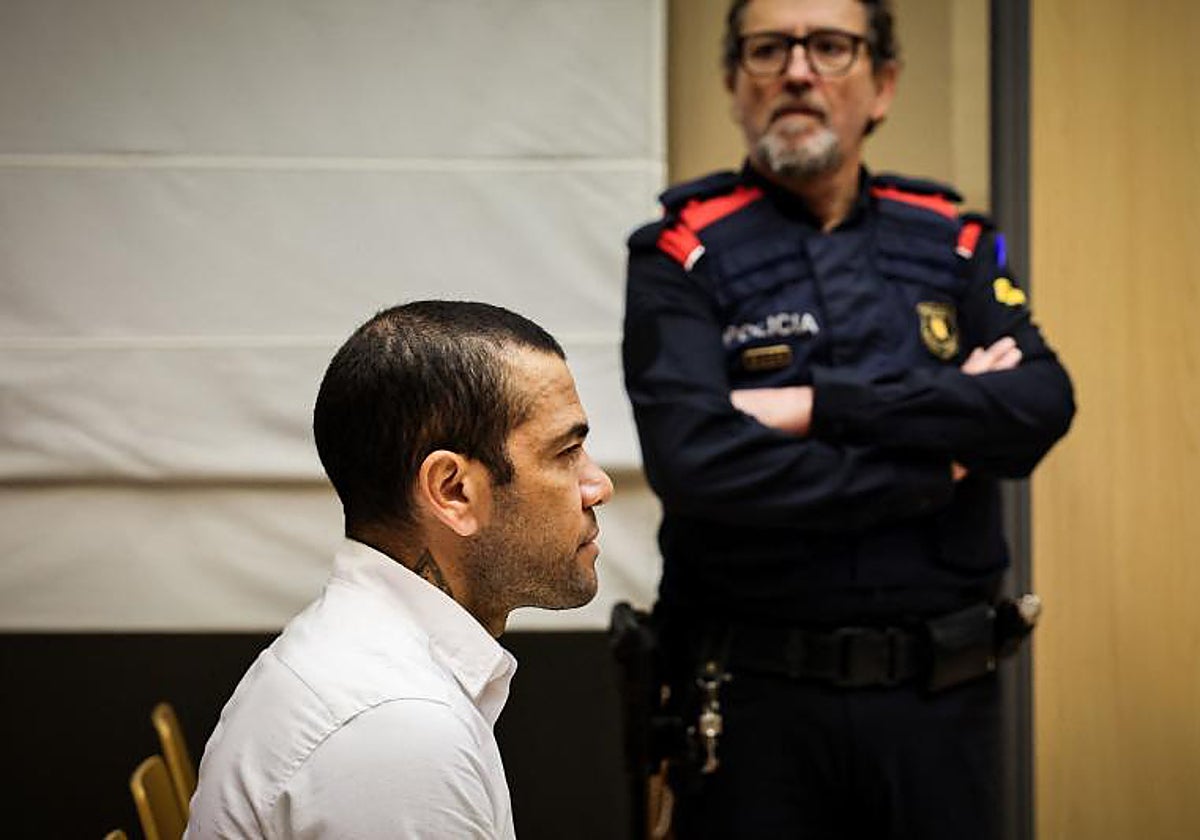 Alves, durante el juicio en la Audiencia de Barcelona