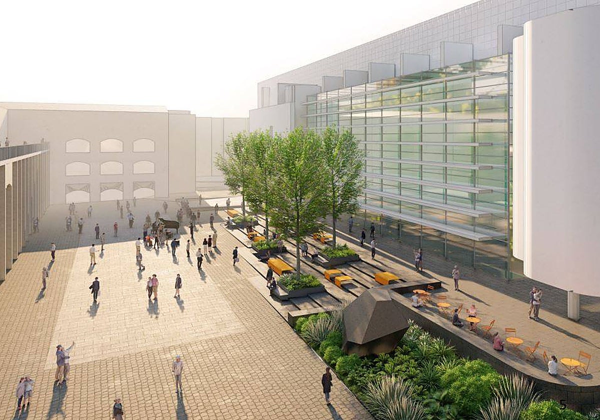 Recreación virtual de la plaza dels Àngels tras la reforma y ampliación del Macba