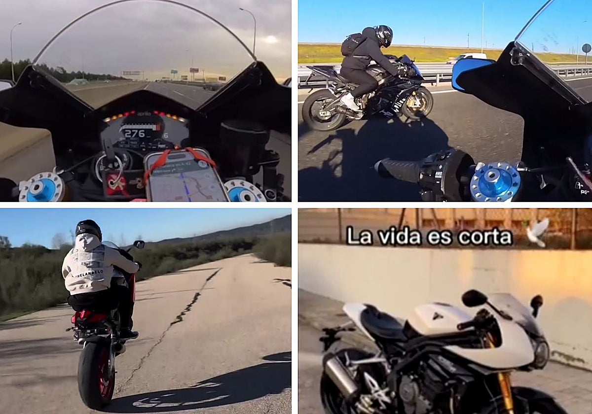 Imágenes de vídeos subidos por los infractores a las redes sociales