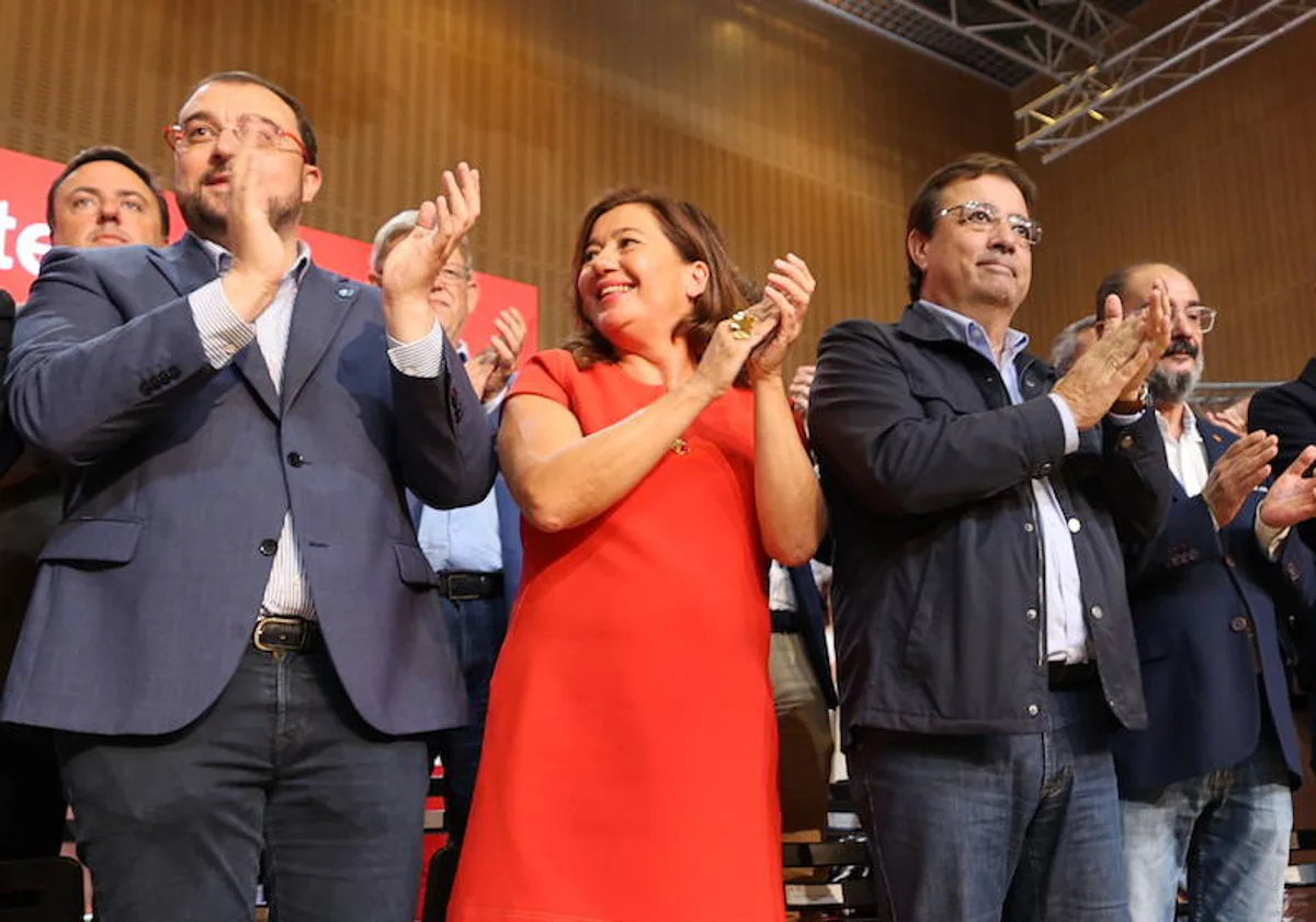 Barbón, Armengol, Vara y Lambán, en un acto del PSOE en 2022