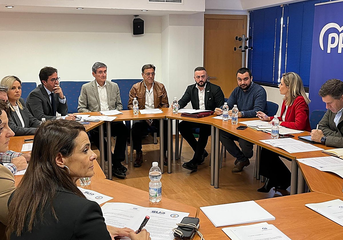 Uno de los momentos de la reunión mantenida con alcaldes y parlamentarios del PP en Almería.