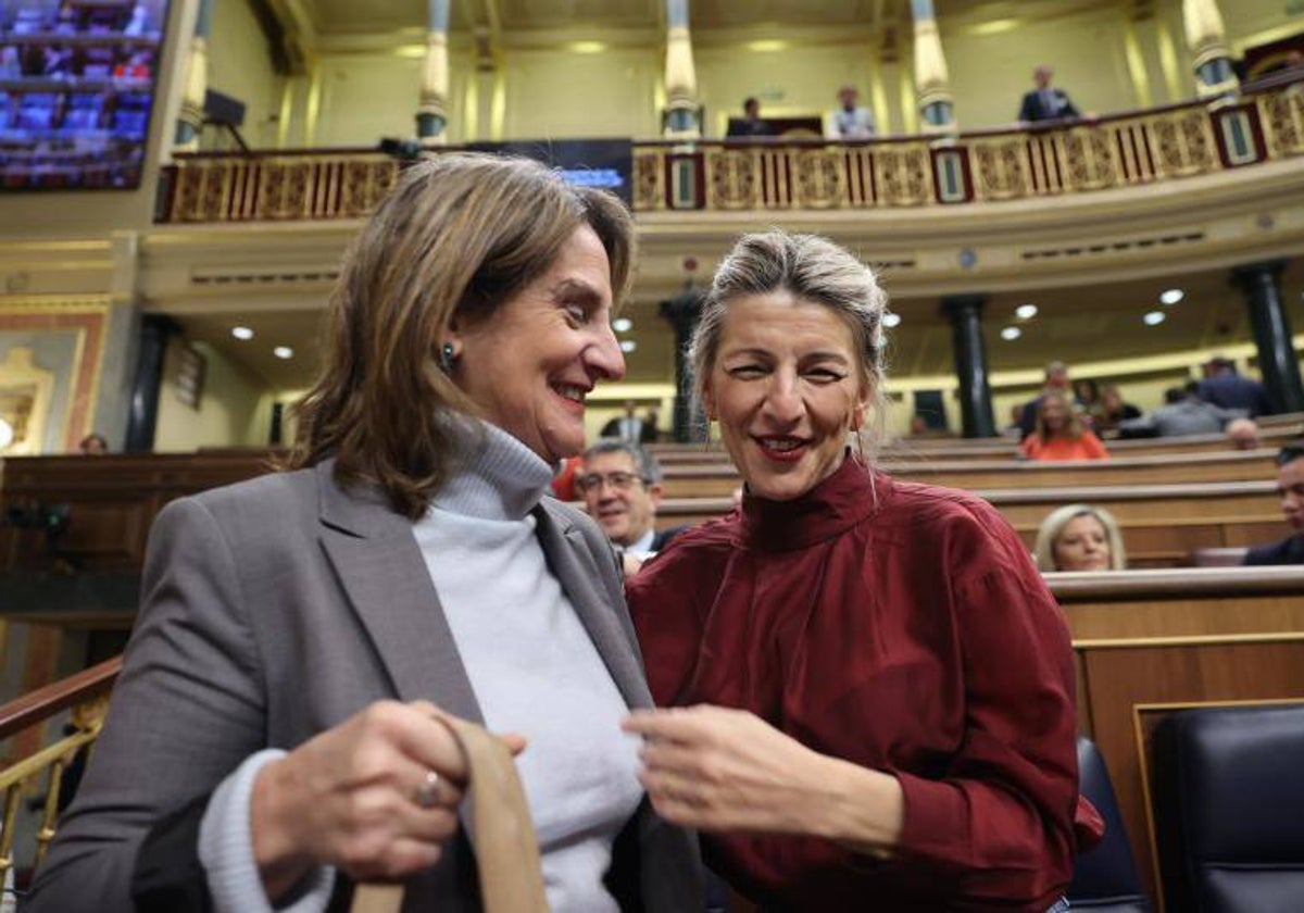 Las vicepresidentas Teresa Ribera y Yolanda Díaz