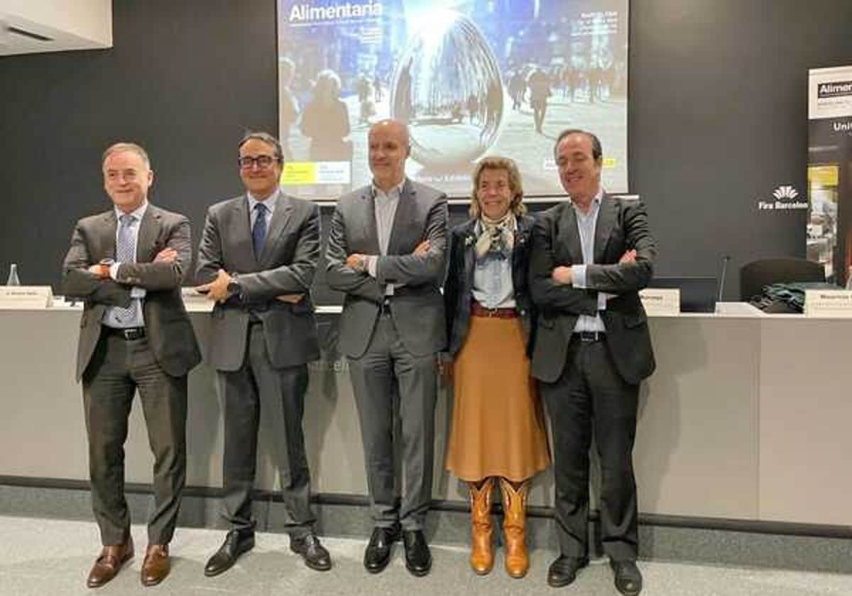 J. Antoni Valls, Antoni Llorens, Pere Taberner. María Naranjo y Mauricio García de Quevedo han presentado este martes en Barcelona Alimentaria&Hostelco