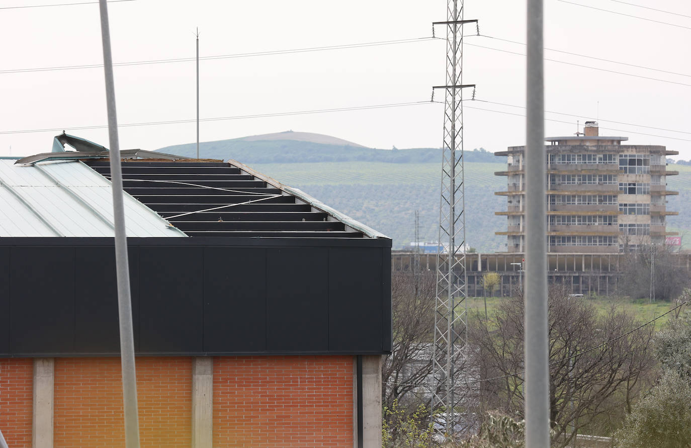 Fotos: en imágenes, los destrozos del tornado en las instalaciones de Ucodeporte en Córdoba