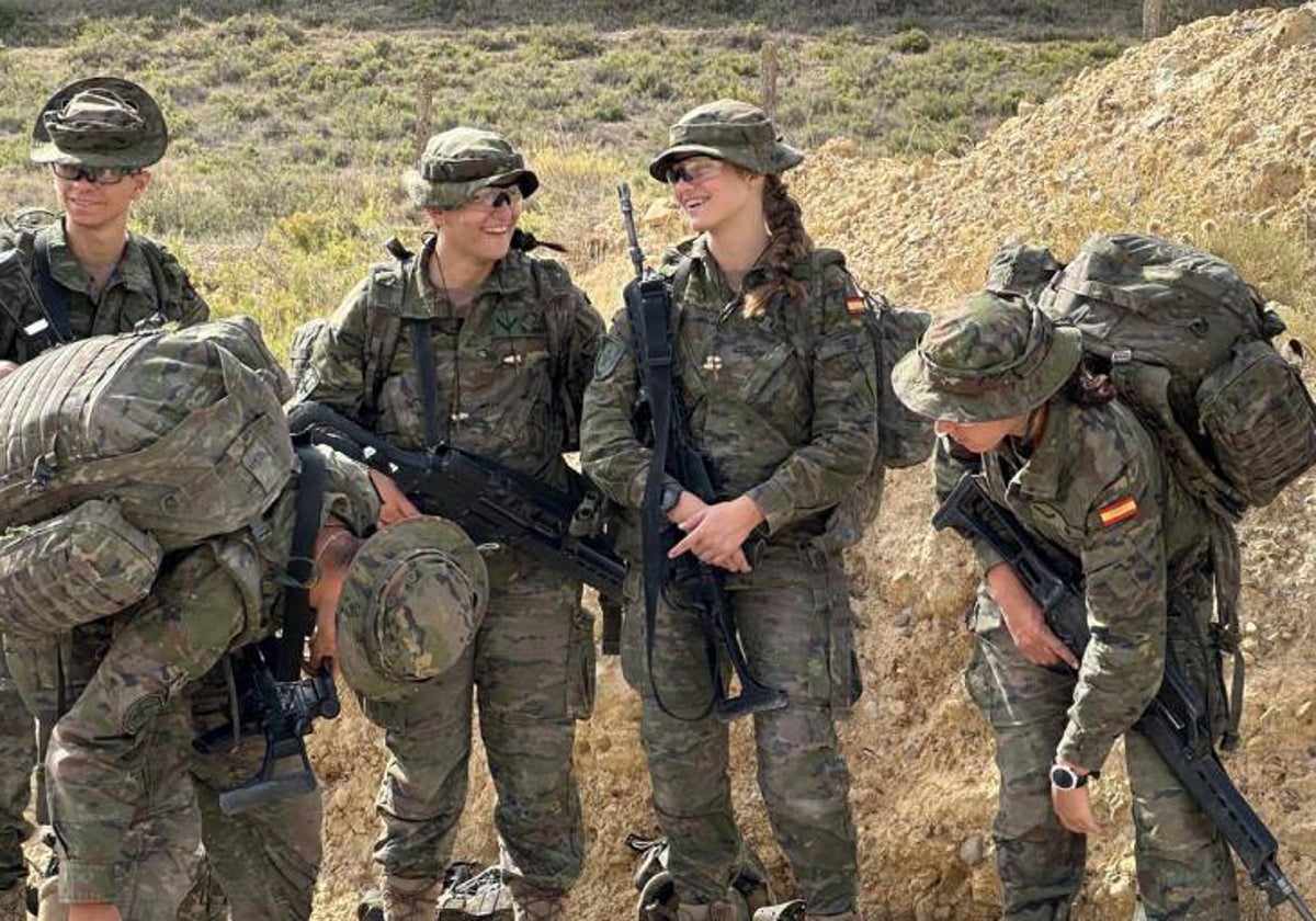La princesa de Asturias durante su instrucción militar en la Academia General Militar de Zaragoza