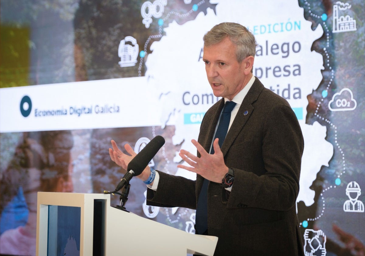 Alfonso Rueda, este miércoles en Santiago