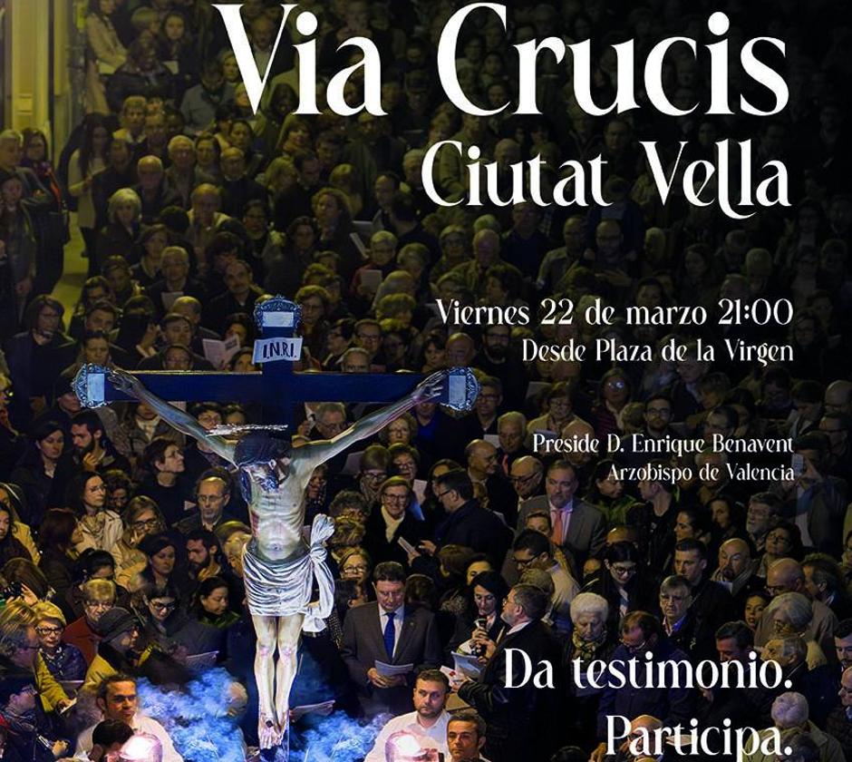 Imagen del cartel del via crucis de este viernes por la noche