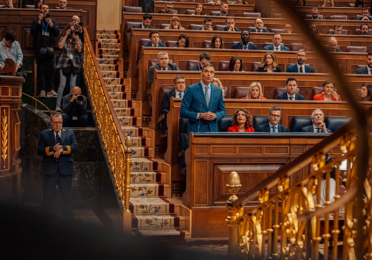 El presidente del Gobierno durante una sesión en el Congreso