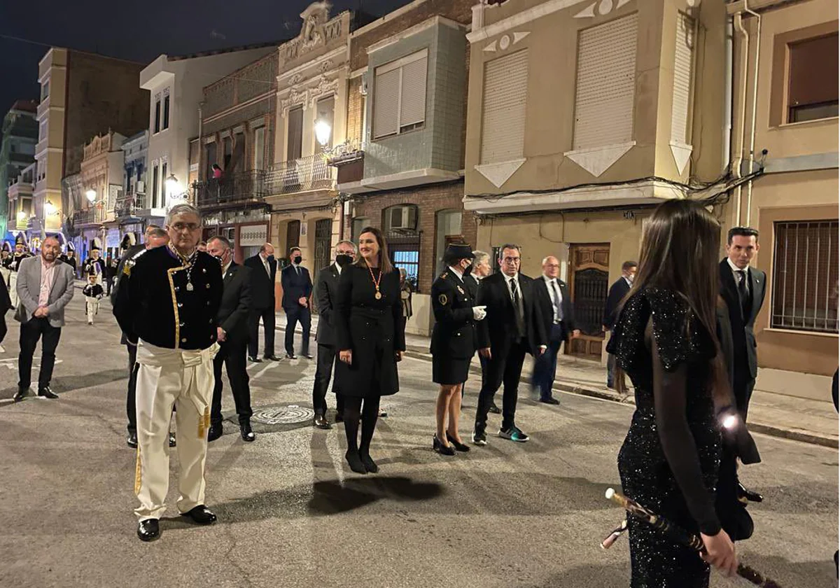 La alcaldesa de Valencia, María José Catalá, durante una procesión de Semana Santa