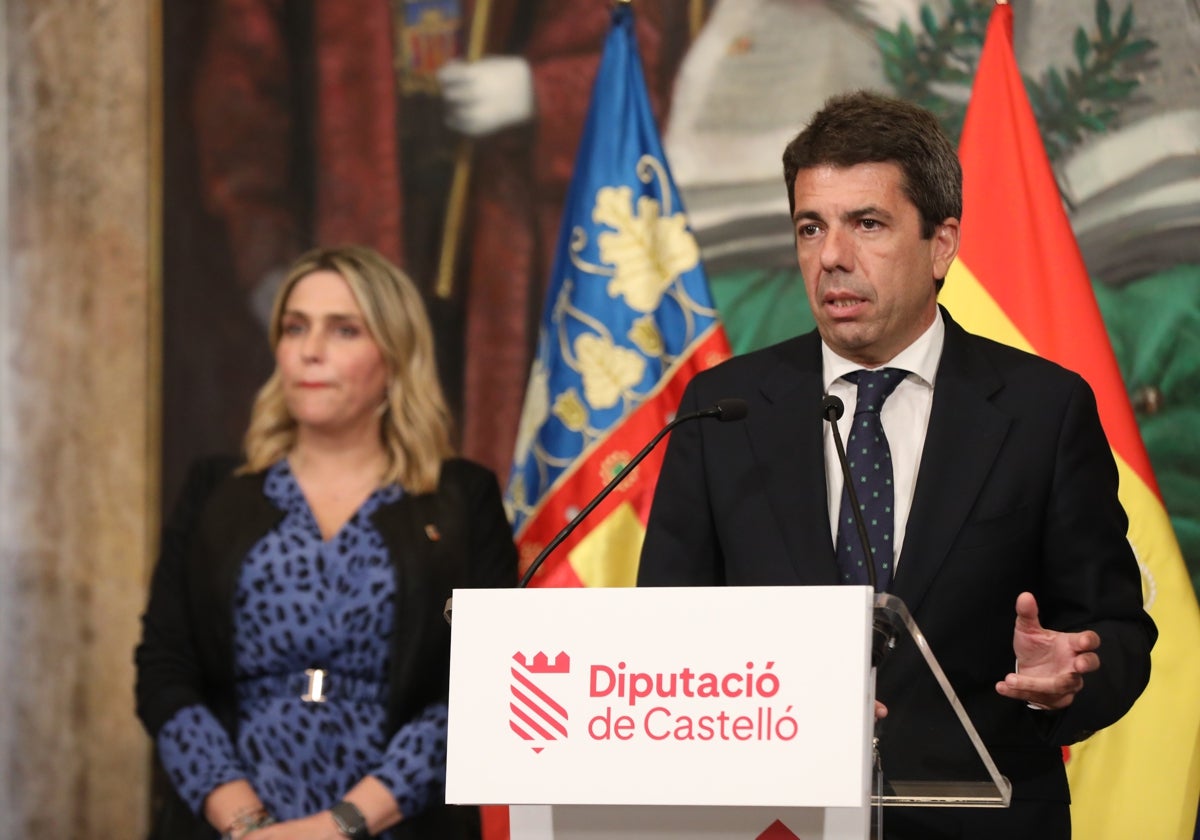 El presidente de la Generalitat Valenciana, Carlos Mazón, en una visita a la Diputación de Castellón