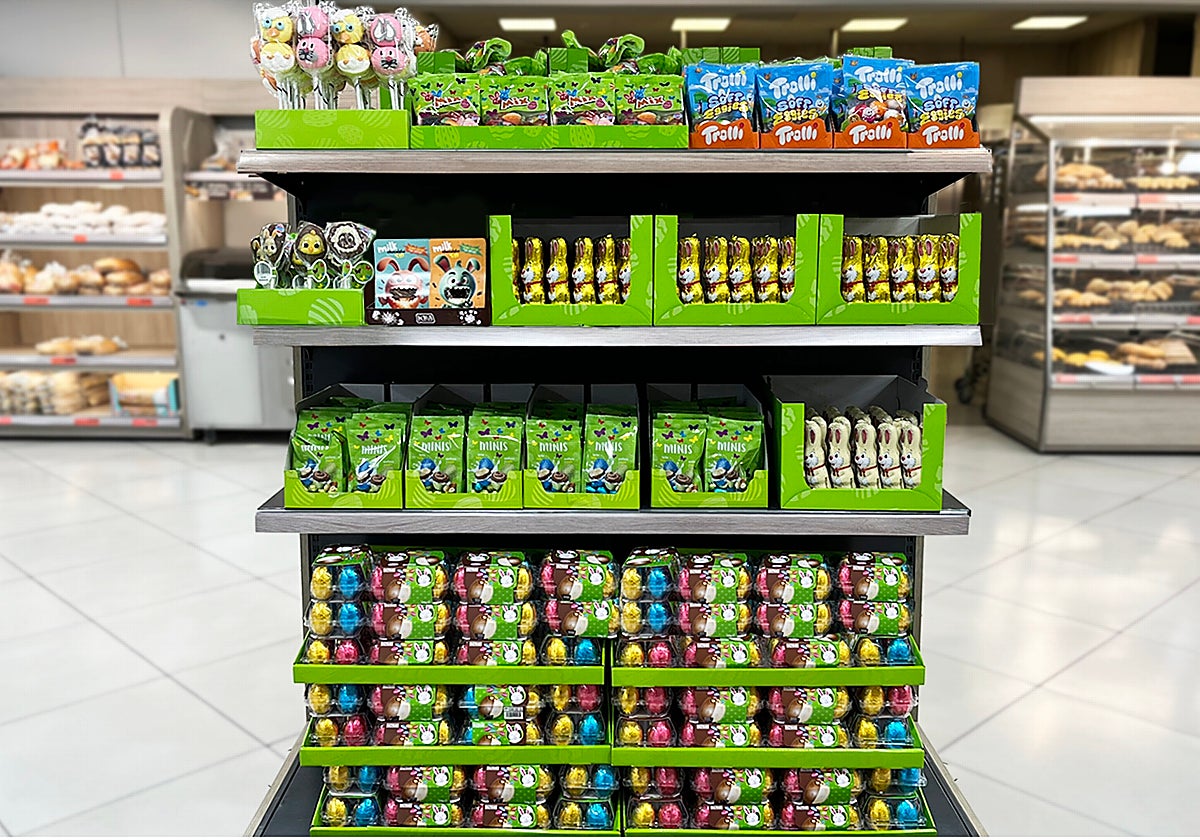 Estante de productos de Pascua de Mercadona