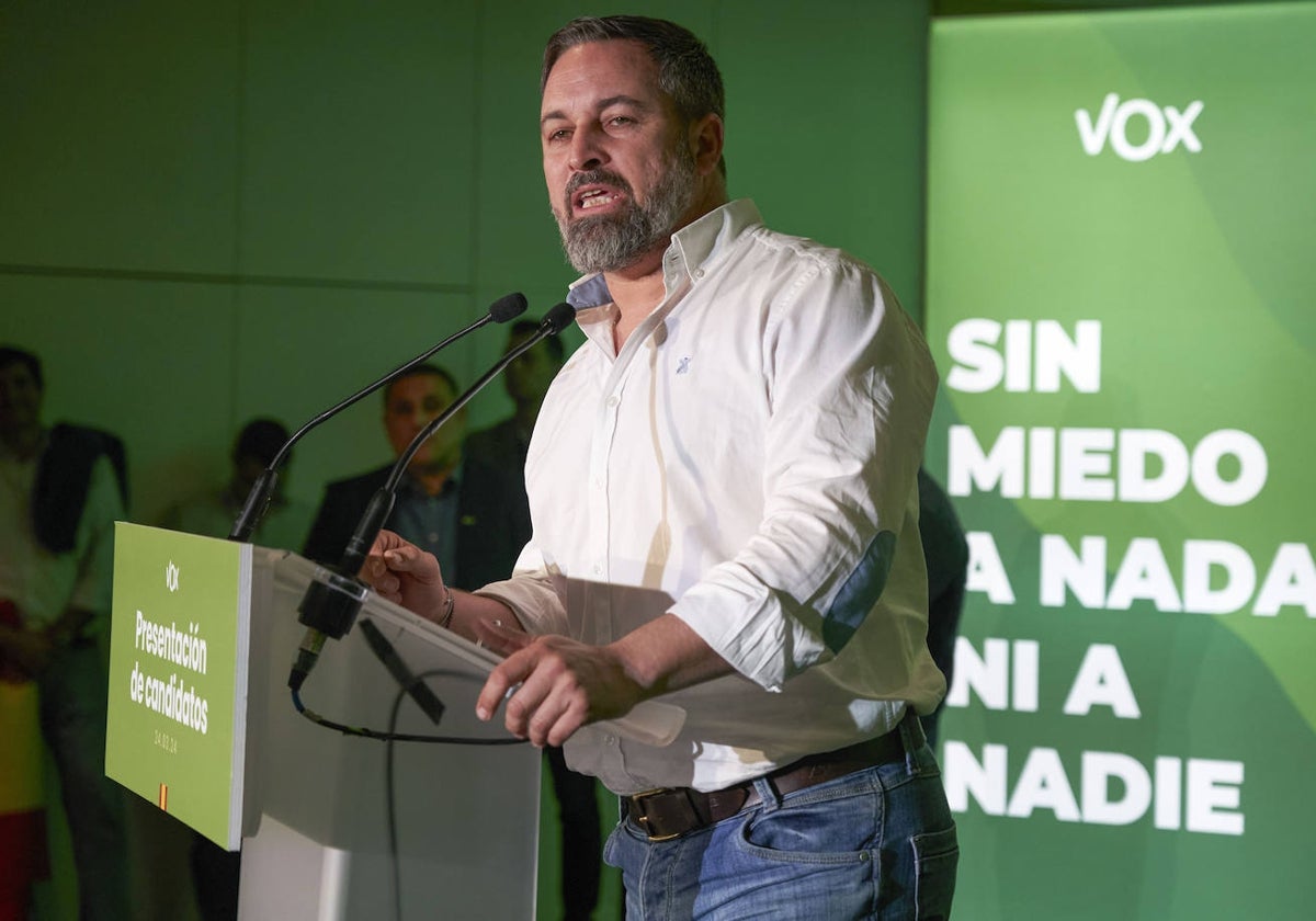 Santiago Abascal, en Vitoria, en la presentación de candidatos a las elecciones vascas