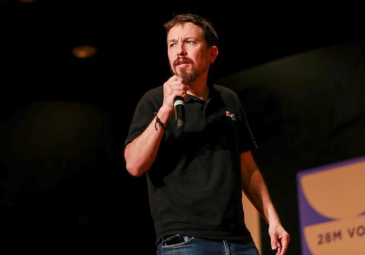 El exvicepresidente segundo del Gobierno y exlíder de Podemos, Pablo Iglesias, durante la campaña electoral de las autonómicas del año pasado