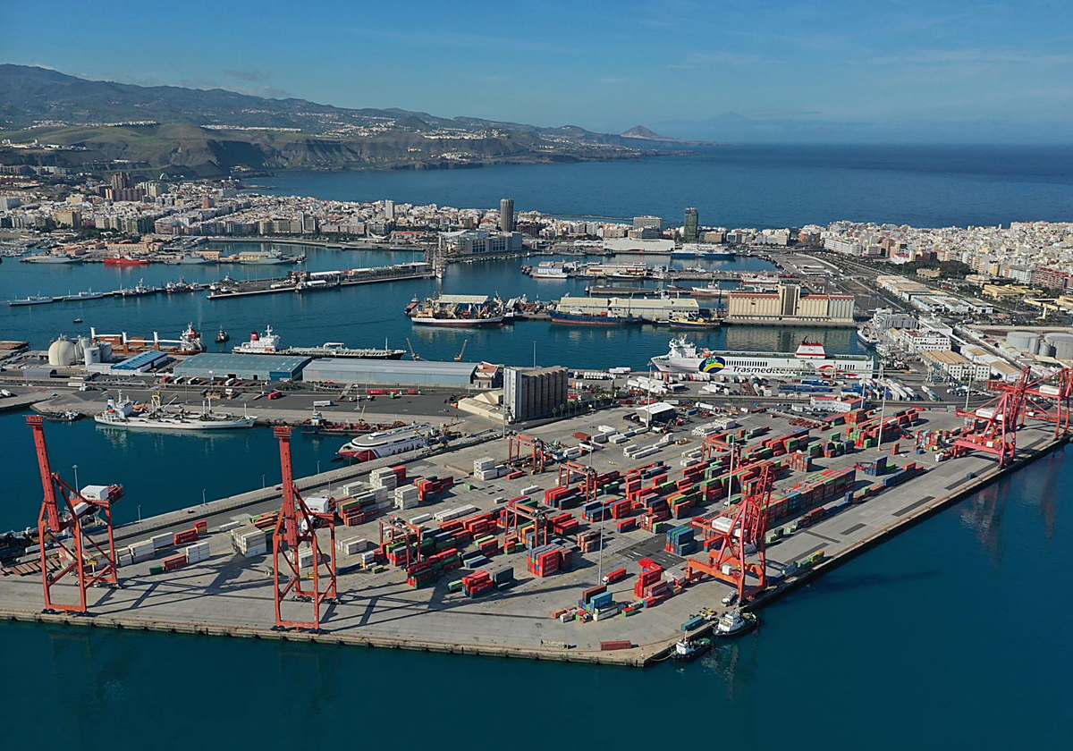 Imagen aérea del Puerto de Las Palmas