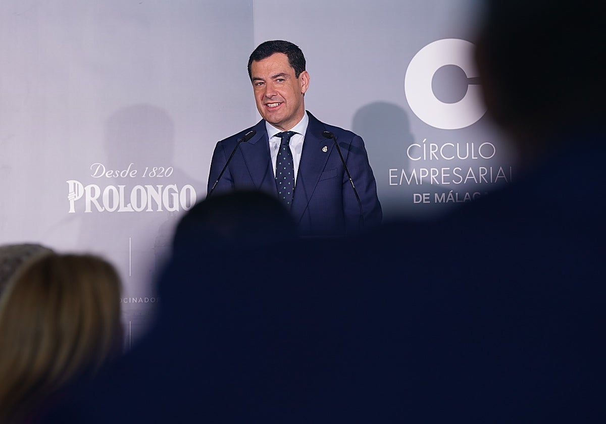 Juanma Moreno antes de su intervención en el foro