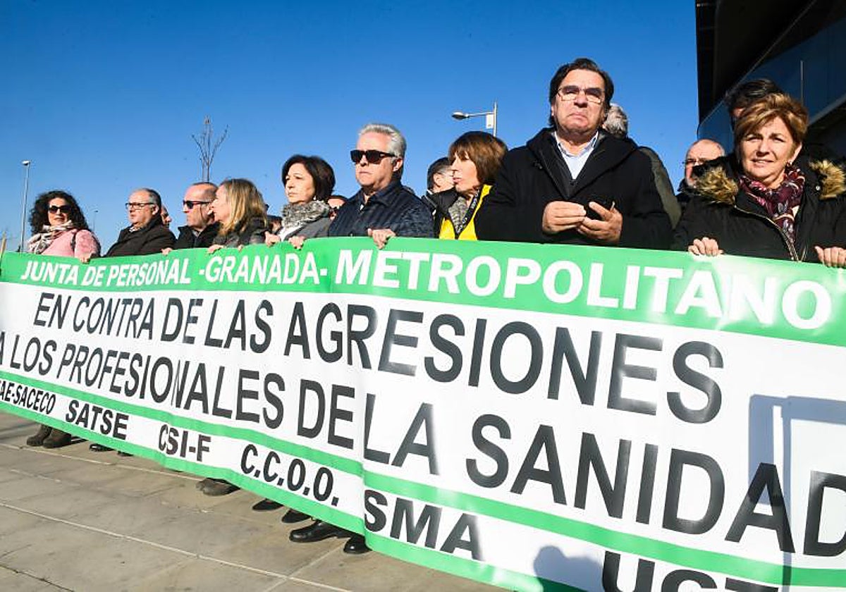Una de las protestas contra las agresiones a sanitarios llevada a cabo en Andalucía