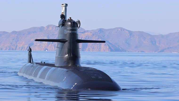 Submarino S-80 Isaac Peral en aguas de Cartagena