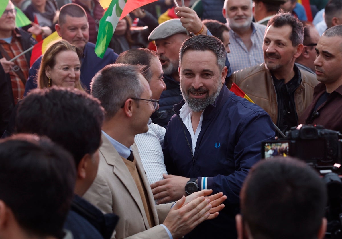 Abascal, este viernes en el acto de Vox en Bilbao